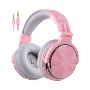 OneOdio Pro 10 Over-Ear Headphones 50mm Driver 6.35 & 3.5mm Jack - Grey / Pink