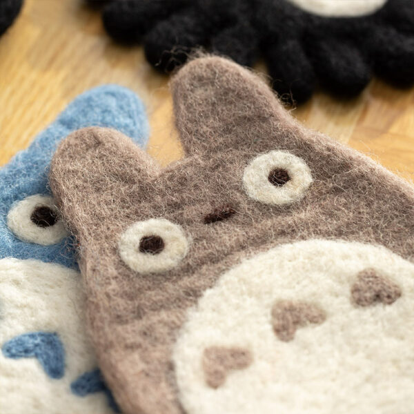 My Neighbor Totoro Handmade Wool Coaster - Gray Totoro