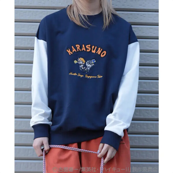 Kaos Haikyuu × HOOK Sweatshirt Navy (Hinata/Kageyama) Orisinil