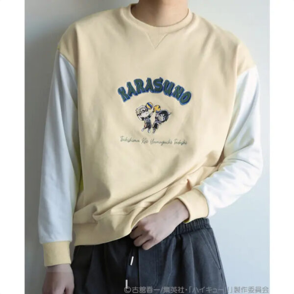 Kaos Haikyuu × HOOK sweatshirt Yellow (Tsukishima/Yamaguchi)