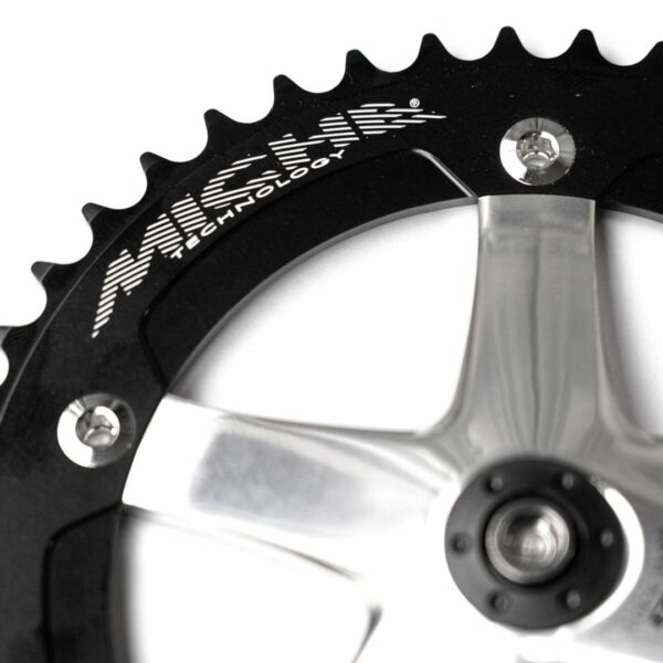 Crankset Sepeda MICHE Primato Pista 46T (Silver/Black) Asli