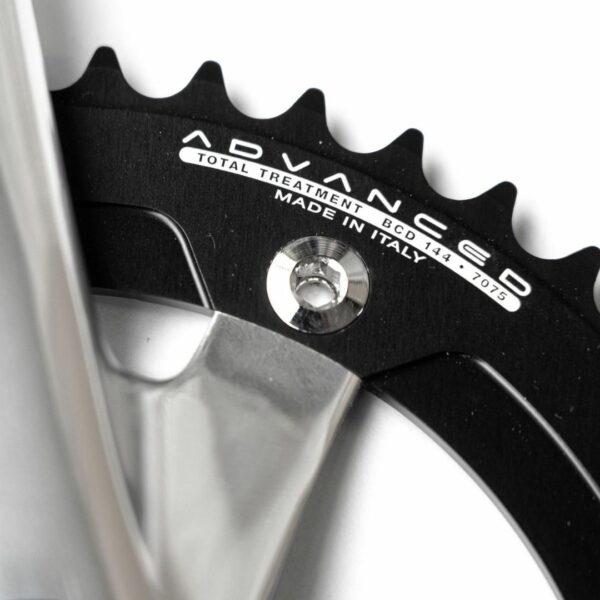 Crankset Sepeda MICHE Primato Pista 46T (Silver/Black) Asli