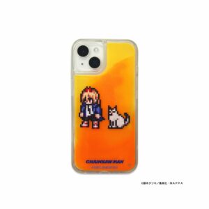 Case HP Peace and After X Chainsaw Man - Power & Nyako Pixelized iPhone Case (Yellow & Orange)