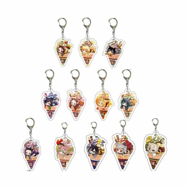 [Gantungan Kunci Akrilik] (Abbino) Kimetsu no Yaiba Ice Cream Keychain Demon Slayer (12 Pieces Set)