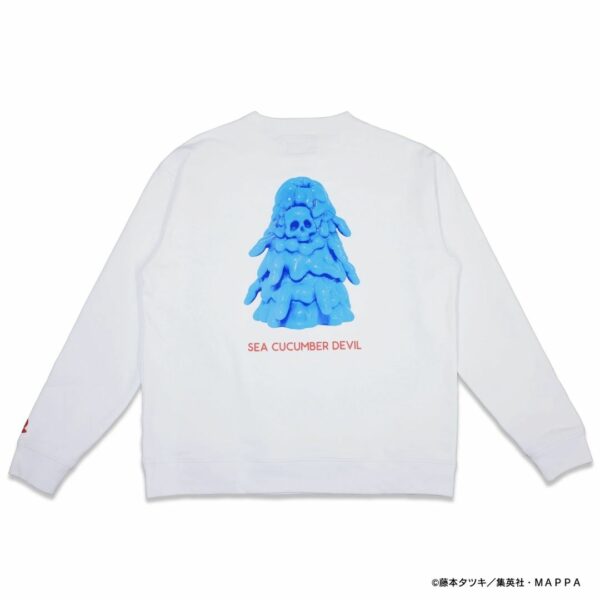 [Sweater] Peace and After Chainsaw Man Sea Cucumber Devil Sweatshirt (White) Kualitas Tinggi