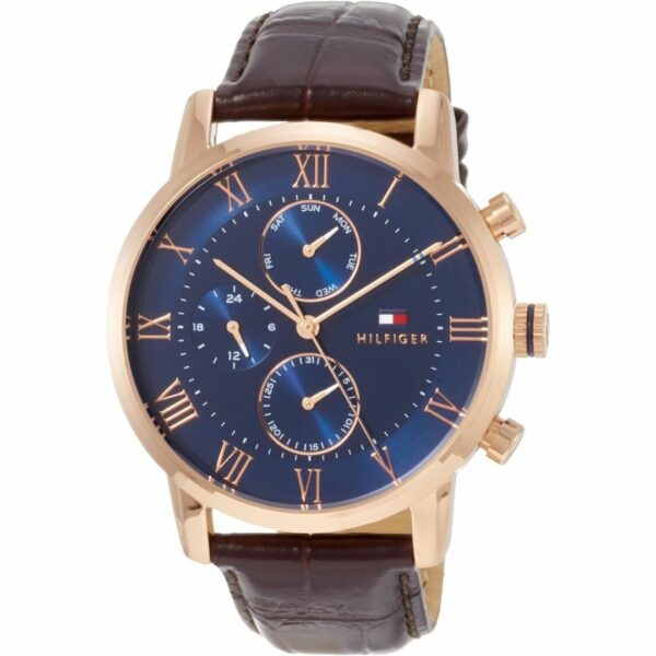 [Watch] Tommy Hilfiger 1791399 Navy x Brown Jam Tangan Pria Kualitas Tinggi