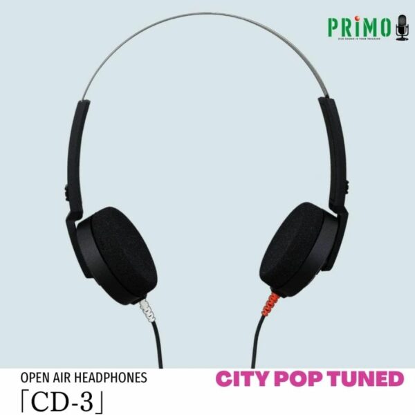 Headphone PRIMO CD-3 City Pop Tuned Headphones Black (Open Air) Menghasilkan Suara Kualitas Tinggi