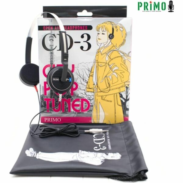 Headphone PRIMO CD-3 City Pop Tuned Headphones Black (Open Air) Menghasilkan Suara Kualitas Tinggi