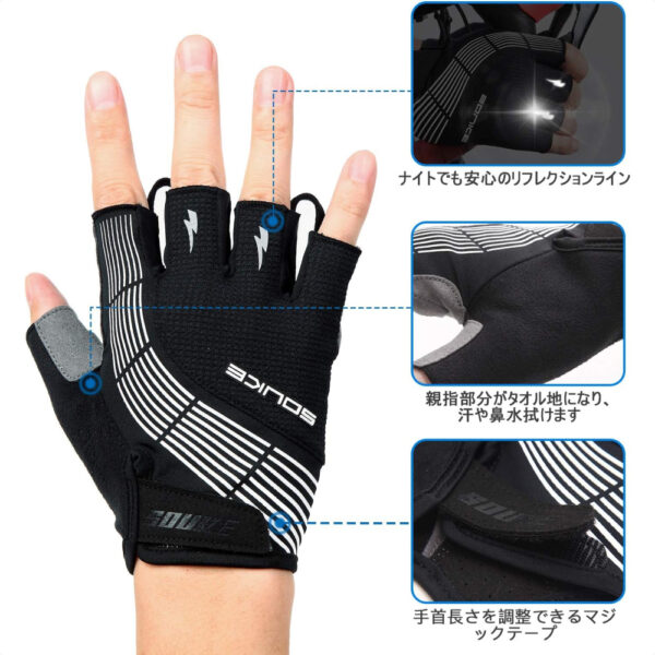 Sarung Tangan Sepeda Souke 3D Padded Fingerless Sports Men’s Cycling Gloves