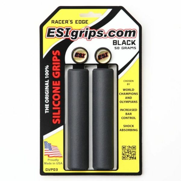 [Grip] ESI Grip Sepeda Racers Edge Silicone (Black) Asli