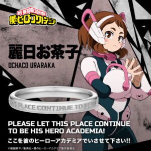 My Hero Academia Message Silver Ring Ochacho Uraraka