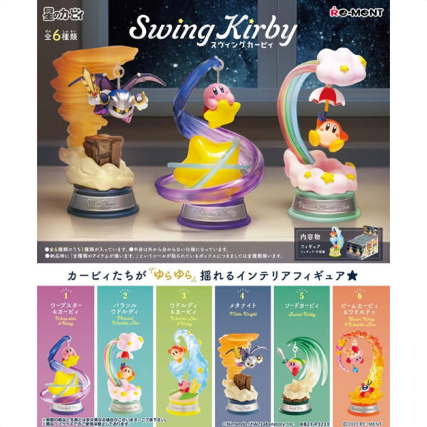 Figure Kirby Swing-Kirby Box 6 Pieces Karakter Game spesial Nintendo Re-ment