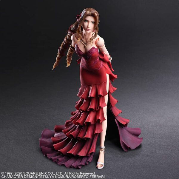 Square Enix Final Fantasy VII Remake PLAY ARTS Kai Aerith Gainsbourg Dress Ver 250mm Figur Aksi yang Menawan