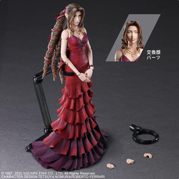 Square Enix Final Fantasy VII Remake PLAY ARTS Kai Aerith Gainsbourg Dress Ver 250mm Figur Aksi yang Menawan