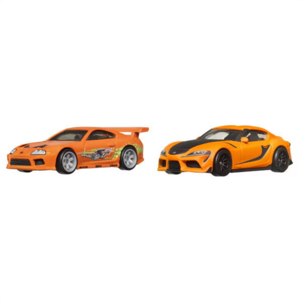 Mattel Hot Wheels Premium 2-Pack Toyota Supra Fast & Furious - 2021 Toyota GR Supra HKF54 Koleksi Mobil Ikonik dari Film Favorit