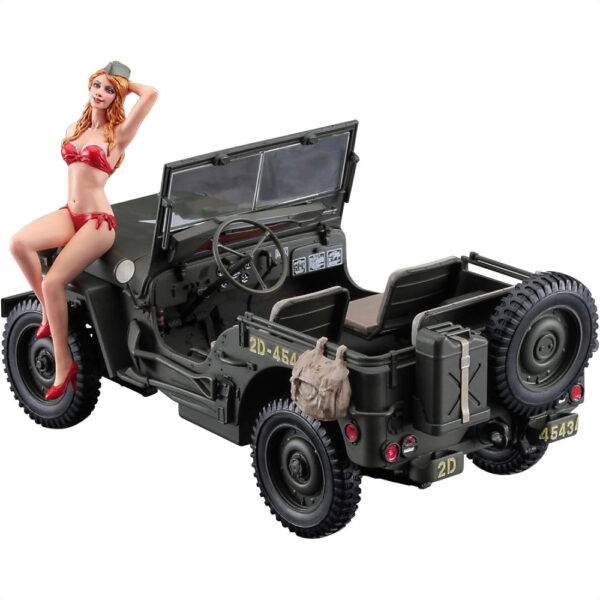 Hasegawa 1/24 1/4 ton 4x4 truck Military Jeep Model Kit with blonde girls figure Perpaduan Sempurna Detail dan Kegembiraan