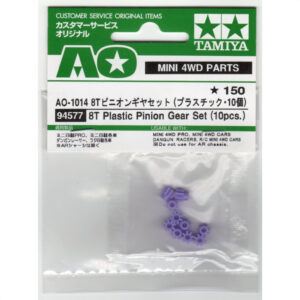 TAMIYA 94577 Mini 4WD AO-1014 8T Pinion Gear Purple (Plastic 10 Pieces) Tingkatkan Mini 4WD Anda