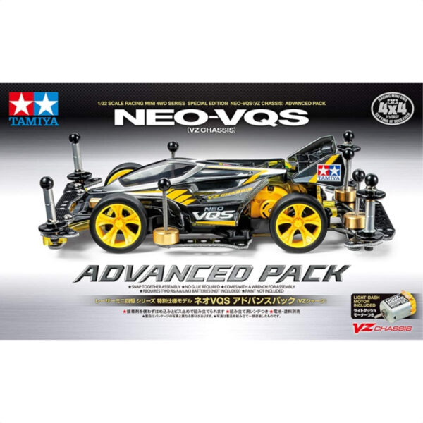 Tamiya 95598 Mini 4WD Neo VQS Advance Pack VZ Chassis Special Product Racer Mini 4WD Series Rasakan Suku Cadang Tune-up Lengkap untuk Sensasi Balap yang Menyenangkan!