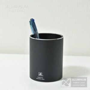 ALUMANIA Pen Stand Round Tempat Pensil [Silver]: Elegansi Mewah Klasik untuk Meja Kerja Anda (EPAP-0724167)