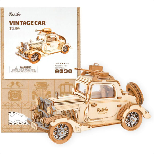 Puzzle 3D Robotime TG504 Puzzle Classic Car: Bangun Mobil Klasik Anda Sendiri! Sederhana dan Kreatif