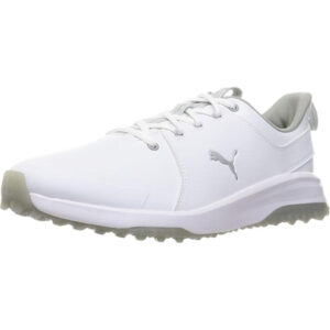 Puma Golf Spikeless Shoes, Grip Fusion Pro 3.0, Men's (Puma White/Puma Silver/Quiet Shade)