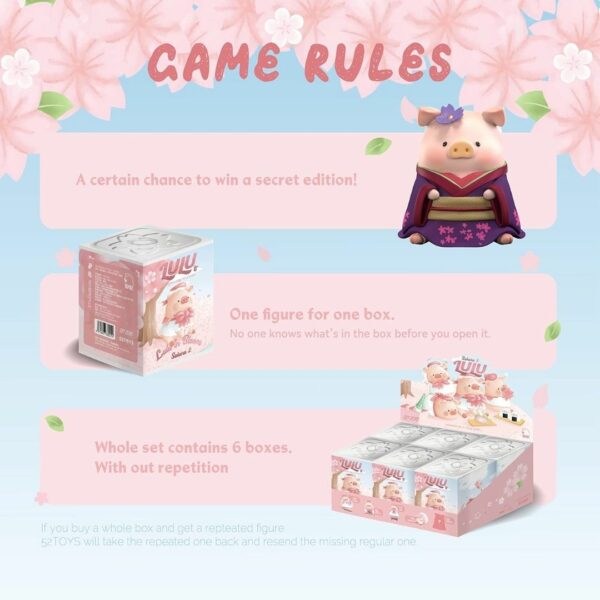 52Toys Figure Piglet Lulu Figure in Bloom Sakura 2 Blind box (1 piece) Asli Premium