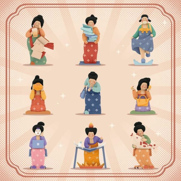 52Toys Figure Daily Work of Ladies of Tang Dynasty blind box (1 piece) Asli Premium