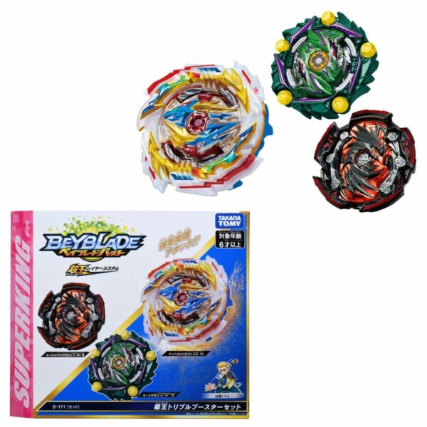 Takara Tomy Beyblade Burst Super King Triple Booster Set Rare Color B-171