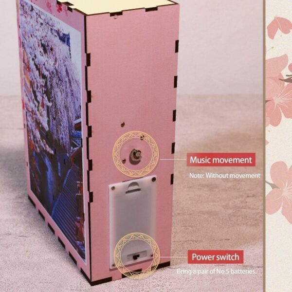 Book Nook Kit Cherry blossom town [3D Wooden DIY Miniature] Kualitas Terbaik