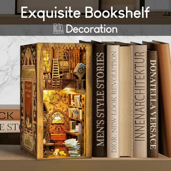 Book Nook Kit Eternal Bookstore (3D Wooden DIY Miniature) Kualitas Terbaik