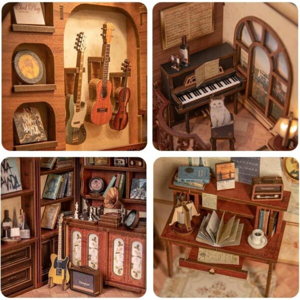 Book Nook Kit Music Workshop (3D Wooden DIY Miniature) Kualitas Terbaik