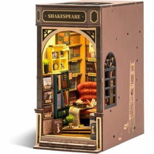 ROBOTIME Book Nook Kit Shakespeare (3D Wooden DIY Miniature) Kualitas Terbaik