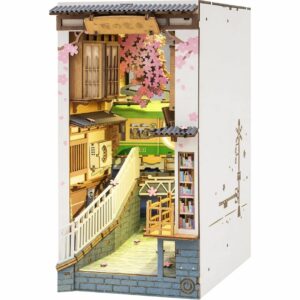 ROBOTIME Book Nook Kit Sakura densya (3D DIY Miniature Cherry Blossom Train) Kualitas Terbaik