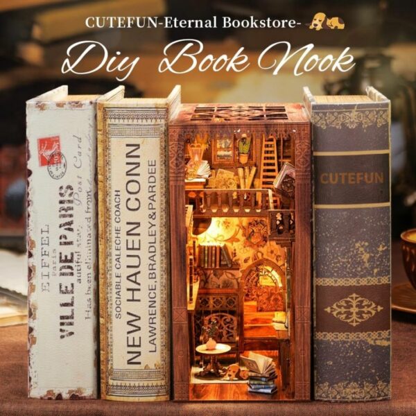 CUTEBEE Book Nook Kit Eternity Bokstore (3D DIY Miniature) Kualitas Terbaik