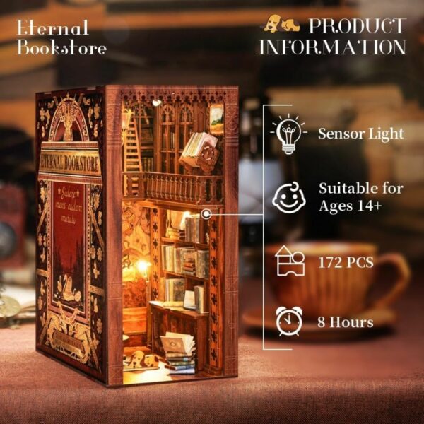 CUTEBEE Book Nook Kit Eternity Bokstore (3D DIY Miniature) Kualitas Terbaik