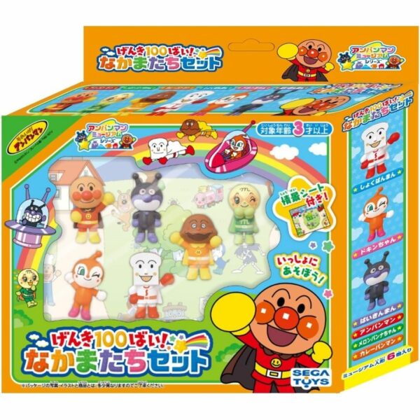 Sega Toys Anpanman Museum Series 100% Genki! Friends Set Koleksi Terbaik