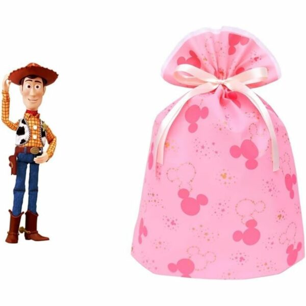 Toy Story DG953 Real Size Talking Figure Woody (Remix Version) + Indigo Disney Wrapping Bag LL Star Pink Koleksi Terbaik