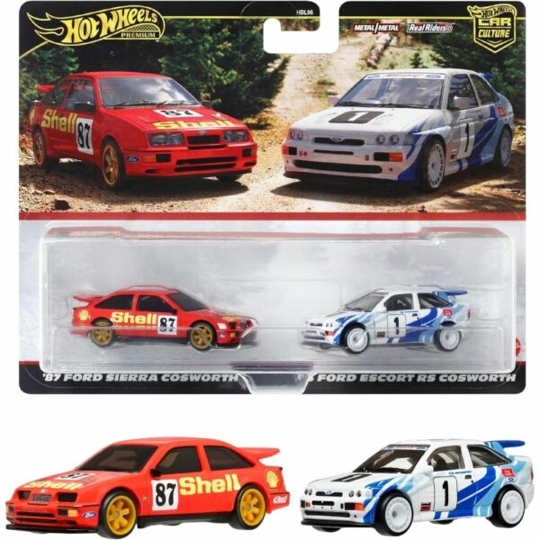 Hot Wheels HRR73 Premium 2-Pack '93 Ford Escort RS Cosworth / '87 Ford Sierra Cosworth Koleksi Terbaik