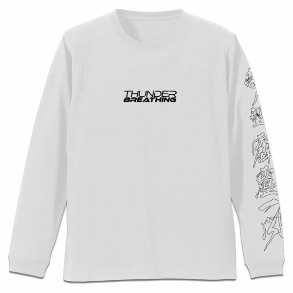 Kaos COSPA Demon Slayer: Kimetsu no Yaiba Zenitsu Agatsuma Long Sleeve White (Size S)