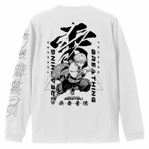 Kaos COSPA Demon Slayer: Kimetsu no Yaiba Zenitsu Agatsuma Long Sleeve White (Size S)