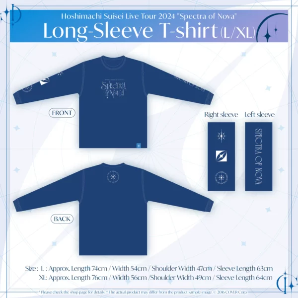 Long-Sleeve T-Shirt XL - Hoshimachi Suisei Live Tour 2024 "Spectra of Nova" Concert Merch