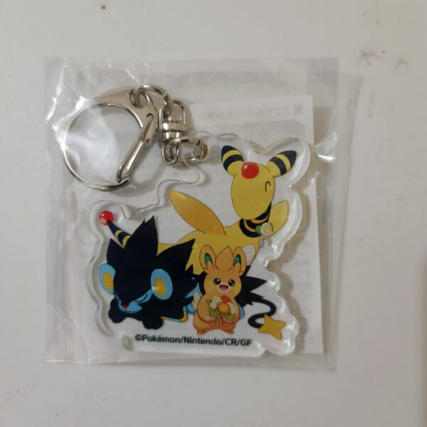 Pokemon anniversary Acrylic Key Chain Pawmo, Luxray, Ampharos