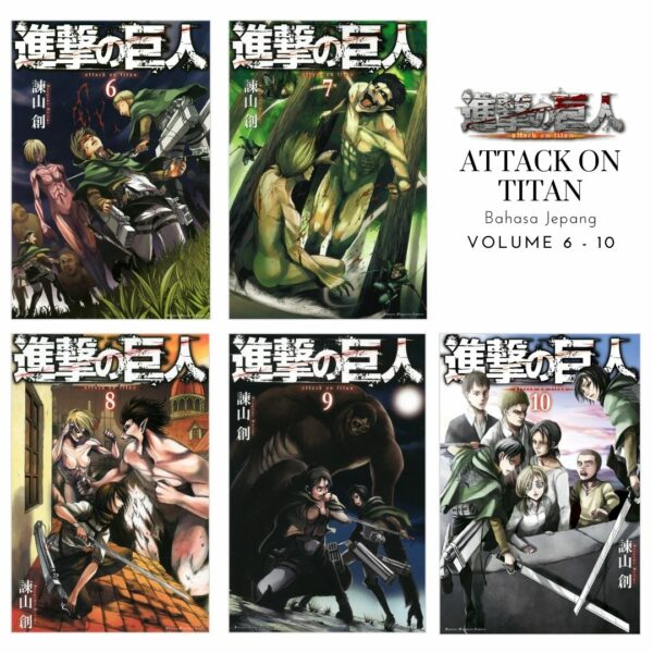 Komik Shingeki no Kyojin: Attack on Titan Volume 6-10 Bahasa Jepang [Kodansha Comics]