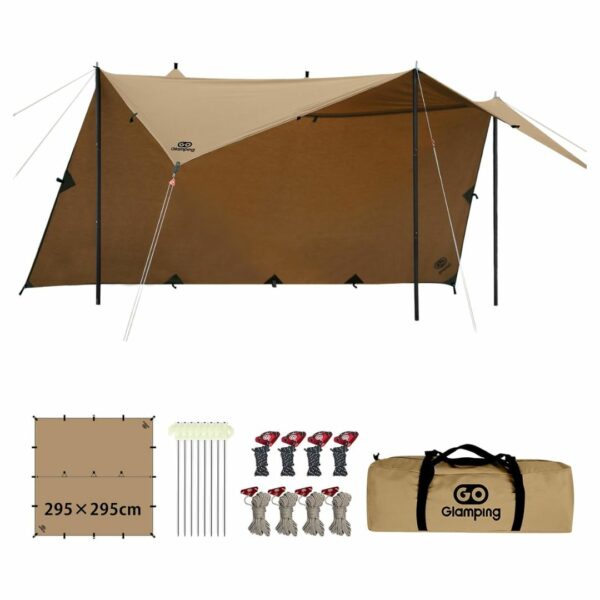 Tenda Kemah GOGlamping HENGEN Square Tarp TC Square Tarp Polycotton Bonfire Allowed 2.95m