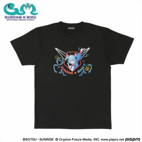 Gundam x Hatsune Miku T-shirt Black [PO-24]