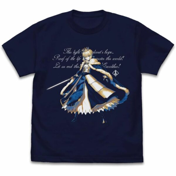 COSPA Saber/Artoria Pendragon T-Shirt Noble Phantasm Activation Ver. (NAVY/XL) [PO-24]