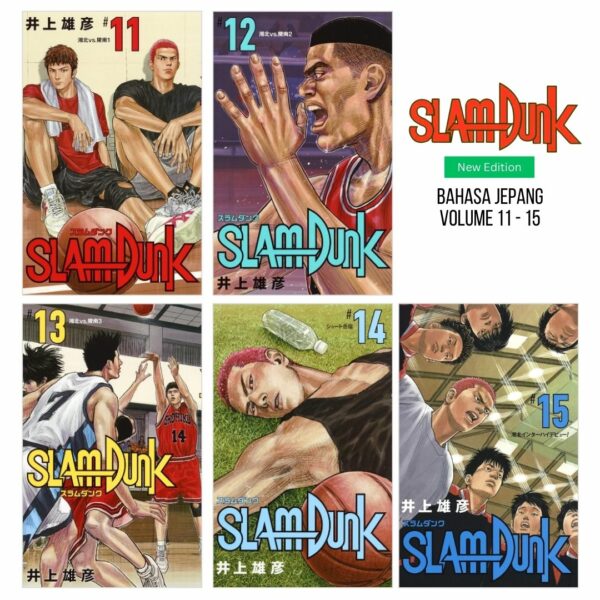 Manga SLAM DUNK New Edition (Bahasa Jepang) Volume 11-15 (Shueisha)