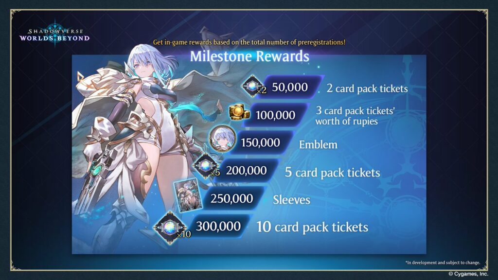 Hadiah Registrasi Shadowverse Worlds Beyond
