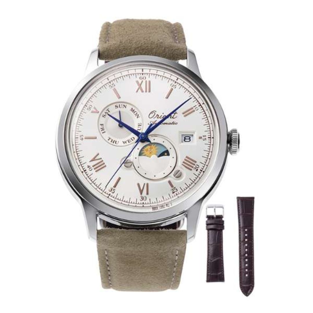 Jam Tangan ORIENT Classic Bambino Sun and Moon RN-AK0808S (75th Anniversary Edition) Limited