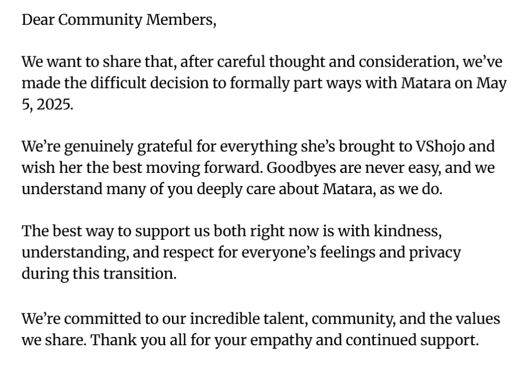 TITIP JEPANG - TITIPJEPANG - MATARA KAN - VSHOJO - VTUBER- MATARA KAN VSHOJO - MATARA KAN TERMINATION - MATARA KAN FIRED FROM VSHOJO